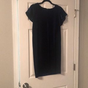 navy blue velvet dress
